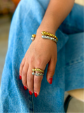 Irregular two tone bangles